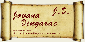 Jovana Dingarac vizit kartica